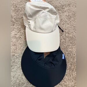 2 Hats CTR Nomad Ladies Shade Cap S/M and Wallaroo Women's Aqua Visor Black